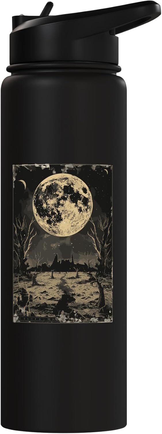 Botella de agua acero inoxidable aislada The Moon