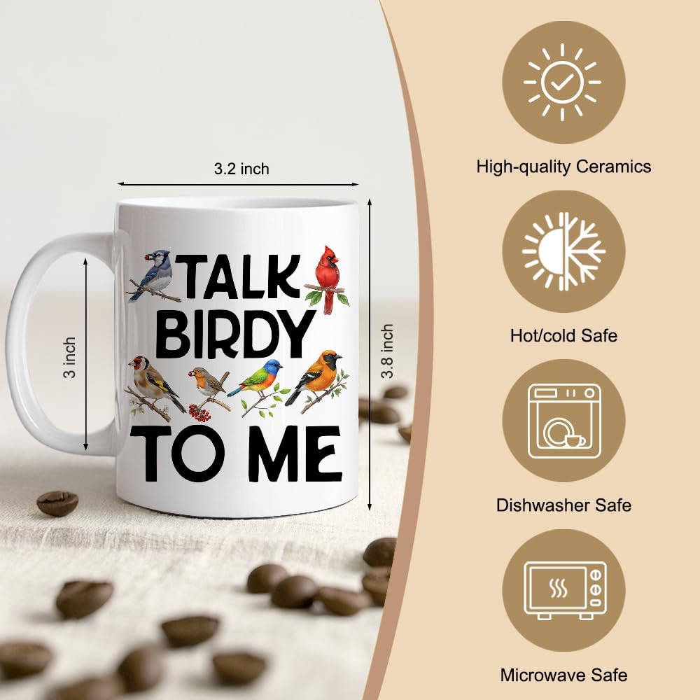 Taza de cerámica divertida doble cara birdy talk 11 oz