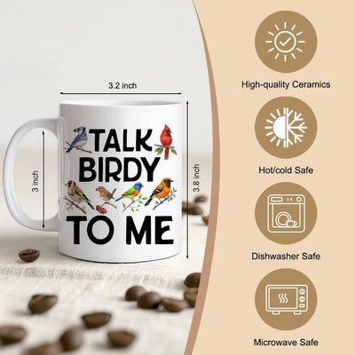 Taza de cerámica divertida doble cara birdy talk 11 oz