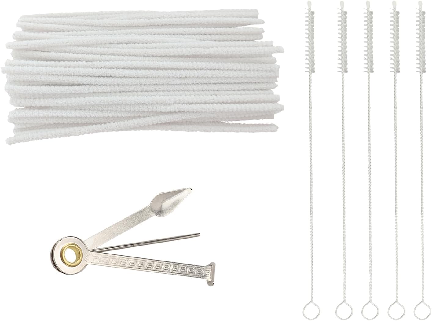 Kit limpieza tuberías 50 pzas tira 3en1 y 5 cepillos pajitas