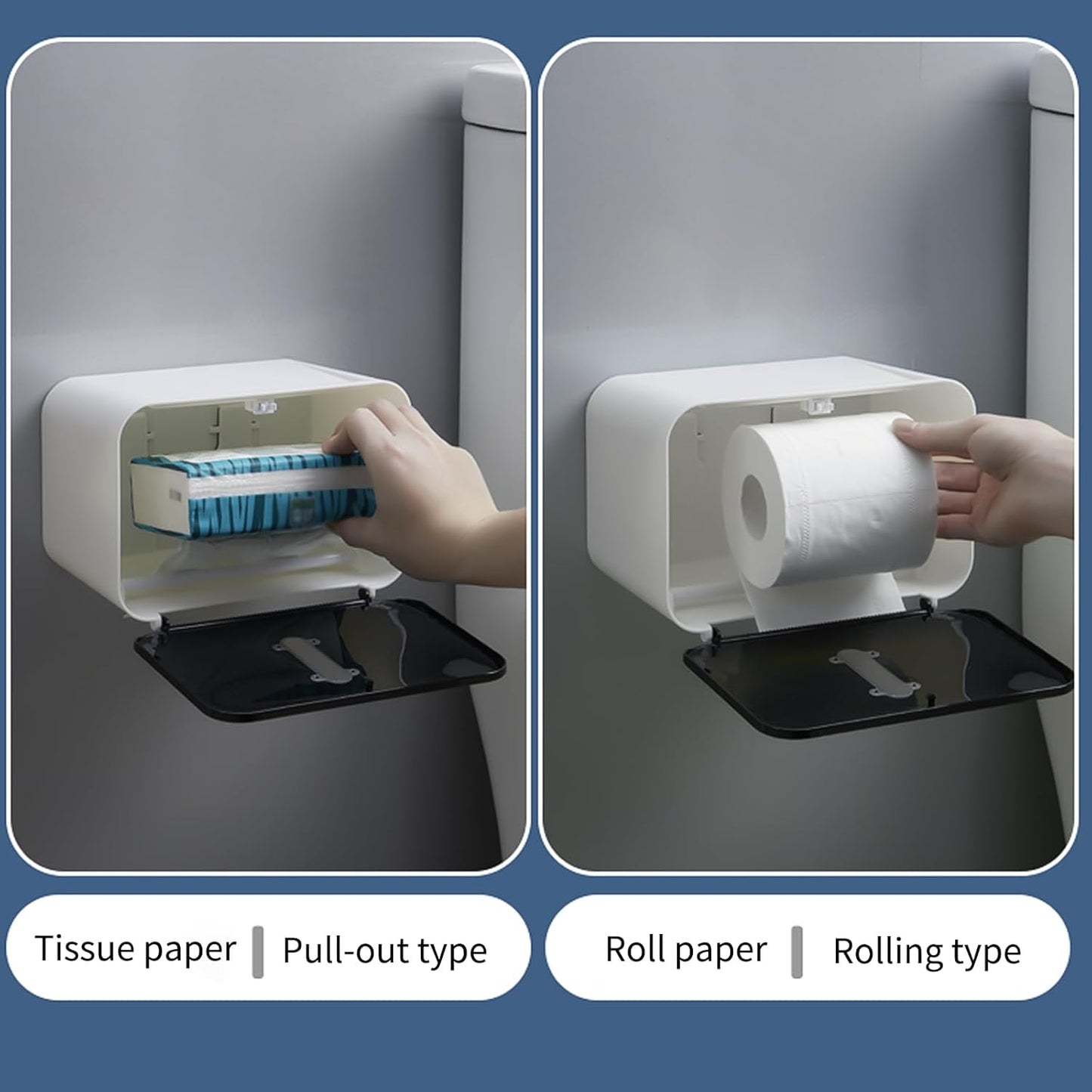 Caja papel higiénico sin agujeros soporte pared