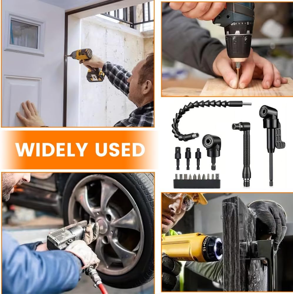 8 Brocas Flexibles con Adaptador Giratorio 90°