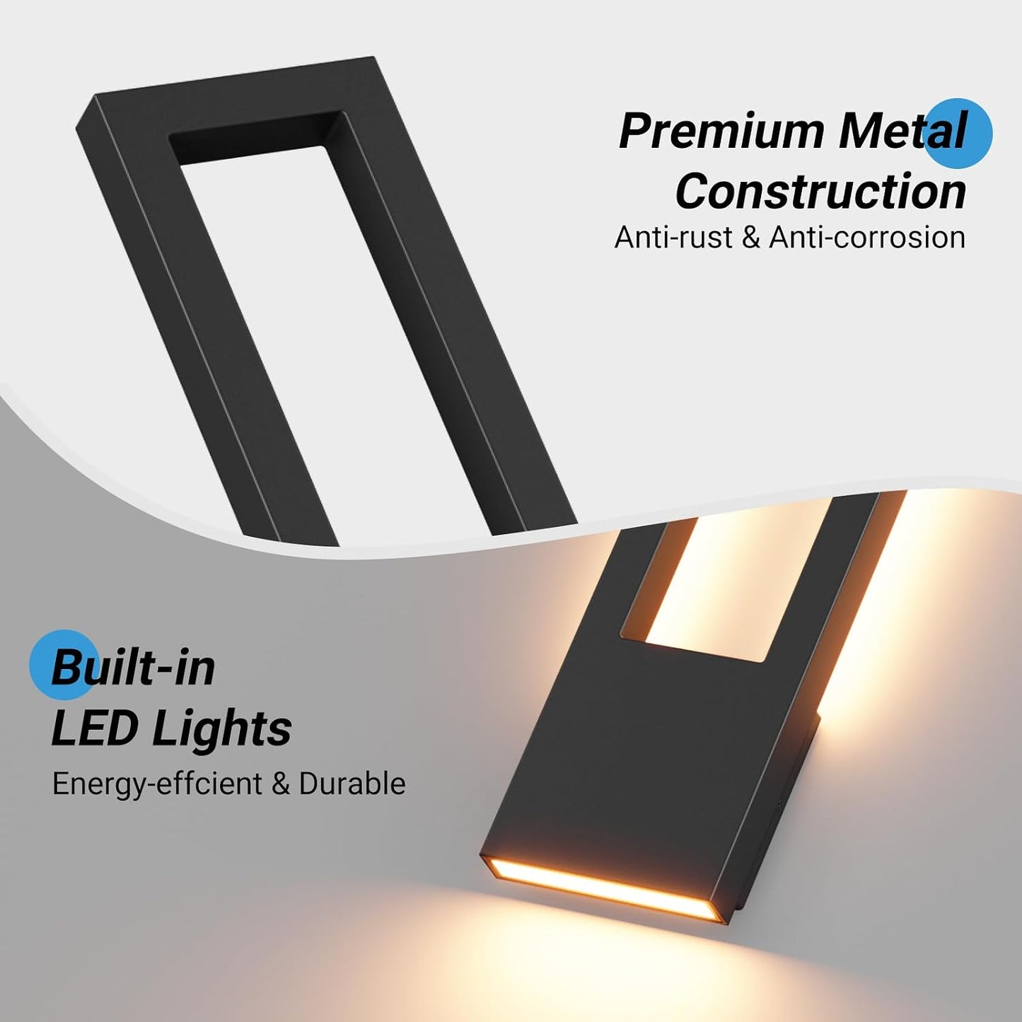 Lámpara pared LED exterior moderna 30W paquete 2