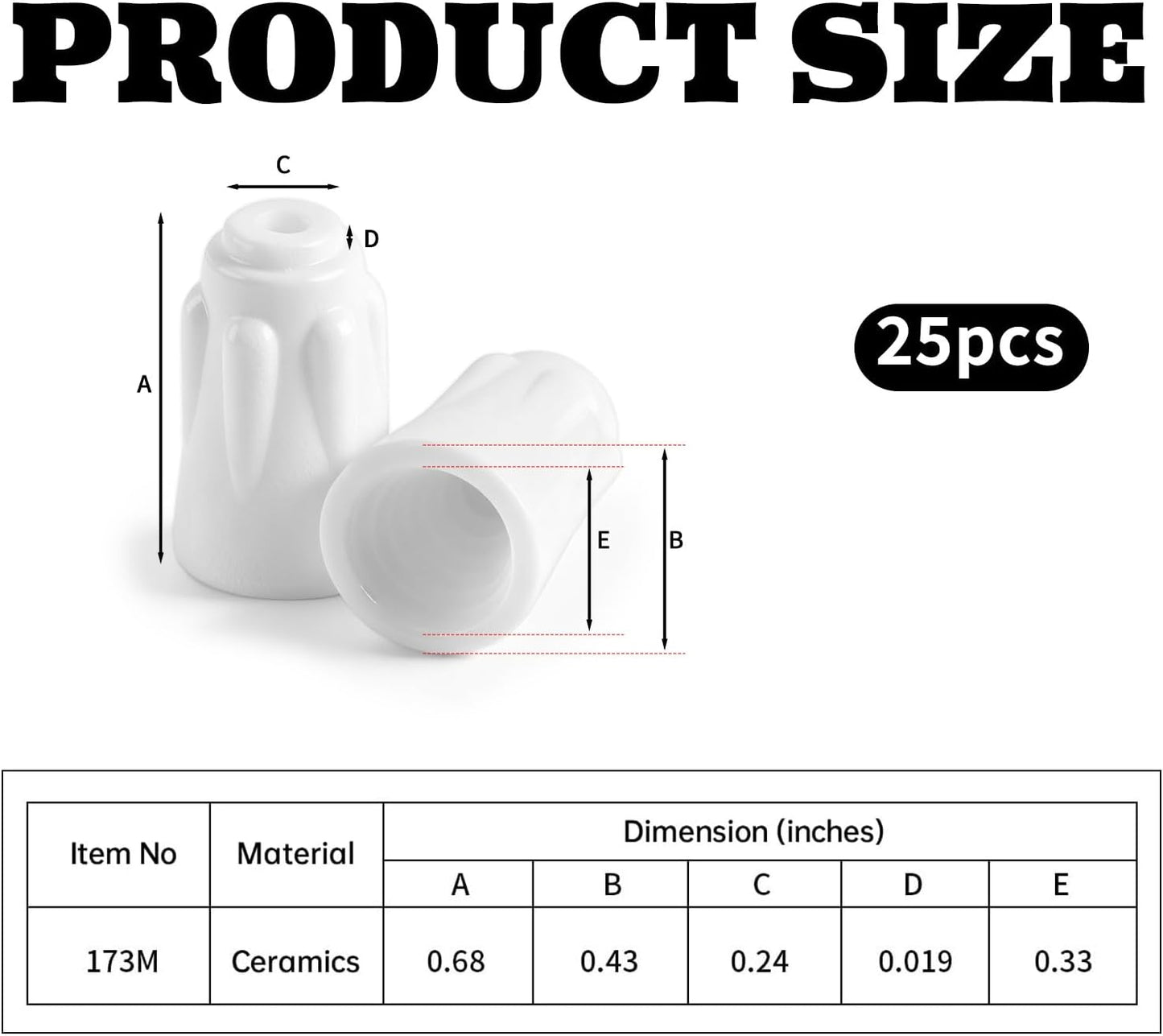 25 Tuercas Alambre Cerámica Conectores Porcelana Tamañ Mediano