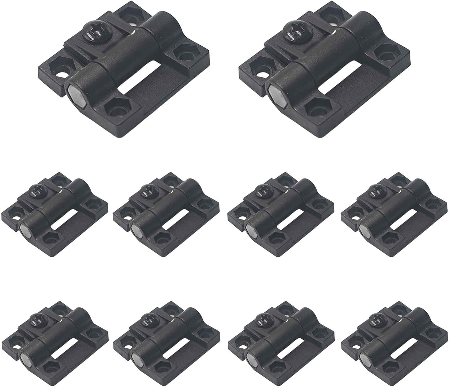 Bisagra ajustable plástico negro 4 agujeros para gabinetes