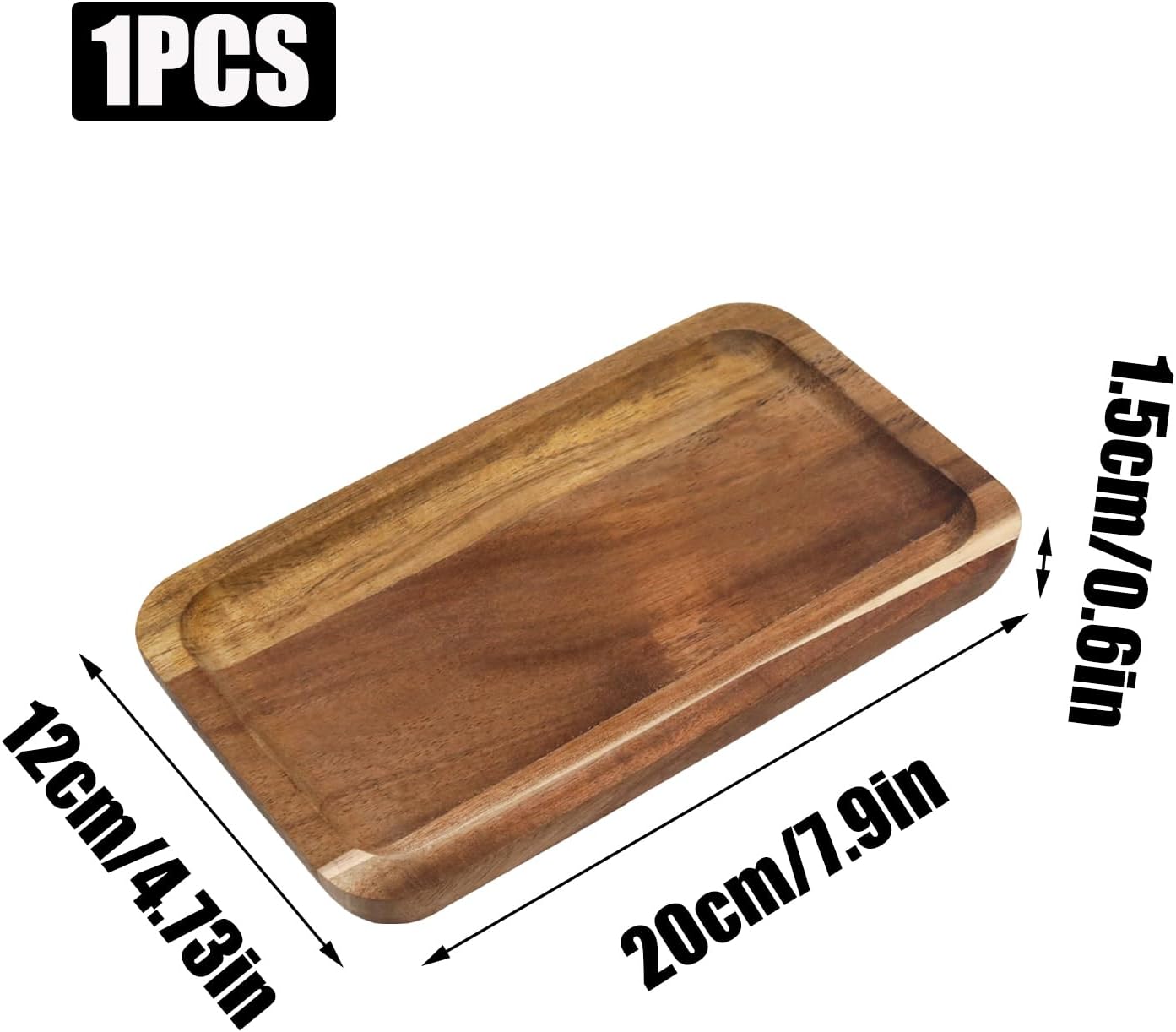 Platos rectangulares pequeños de madera para servir y decorar