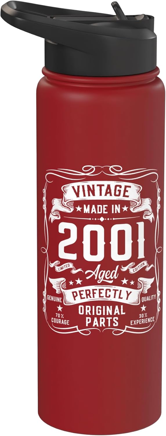 Botella de agua acero inoxidable vintage para hombre 25 años