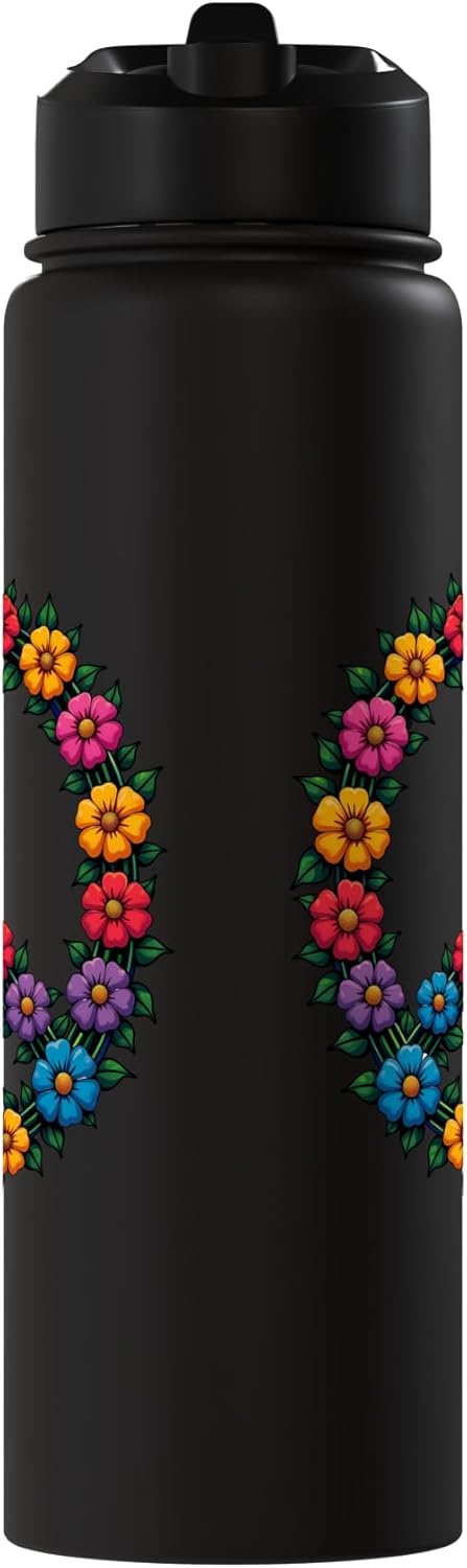 Botella de agua acero inoxidable 60s 70s hippie groovy