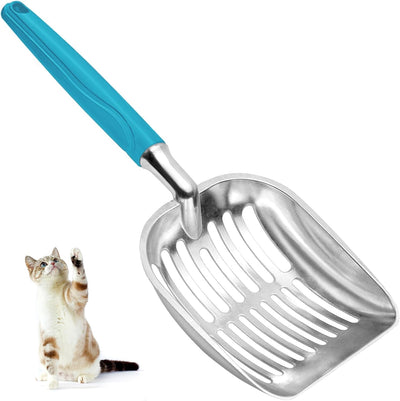 Cuchara arena gato pala metal plástico malla profunda