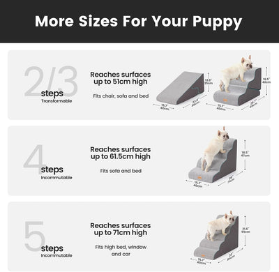 Escaleras 4 escalones para perros 18.5pulg curvadas