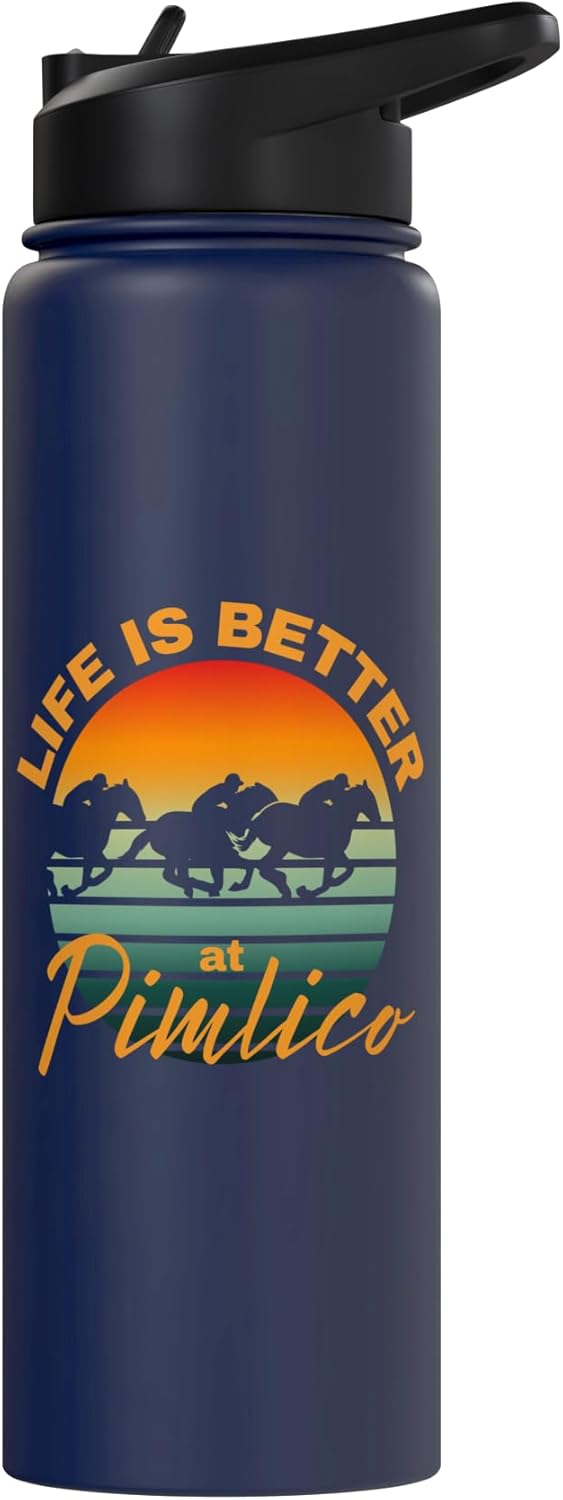 Botella de agua acero inoxidable aislada para carreras de caballos en Maryland