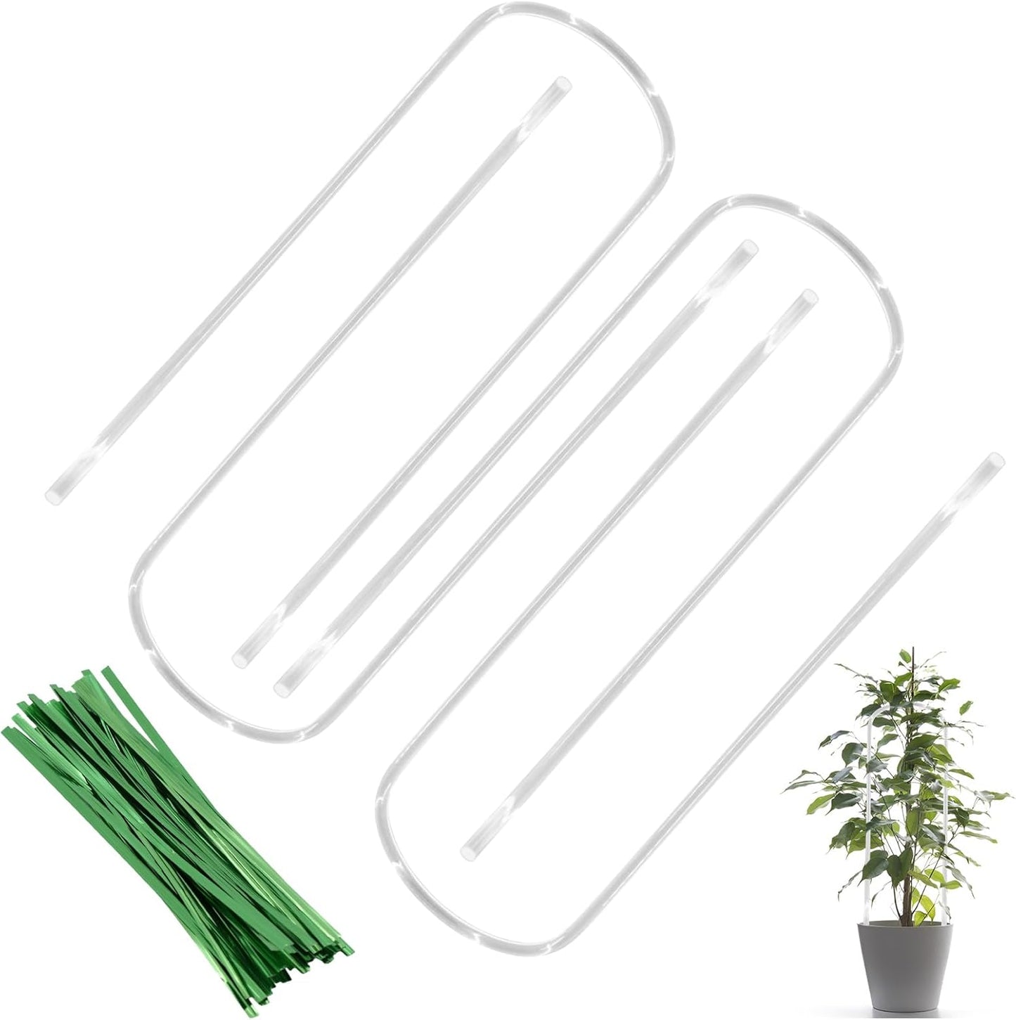 4 Pzas Enrejado Acrílico Forma U con Correas para Plantas