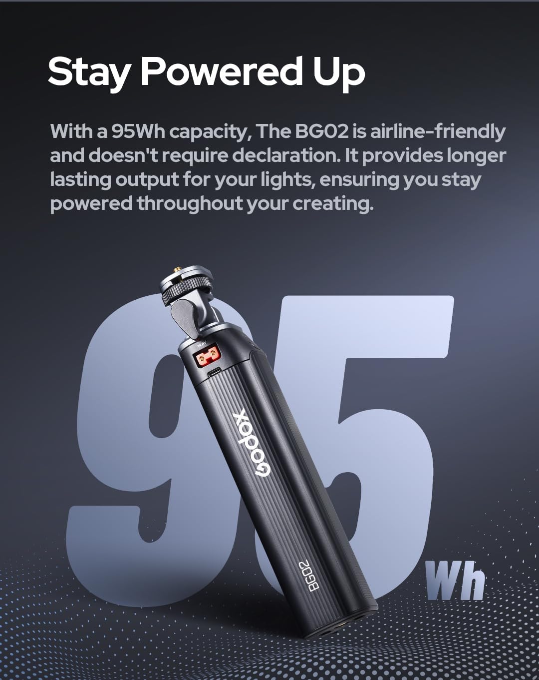 Agarradera batería 14.4V para AD200 AD300Pro D-Tap USB-C