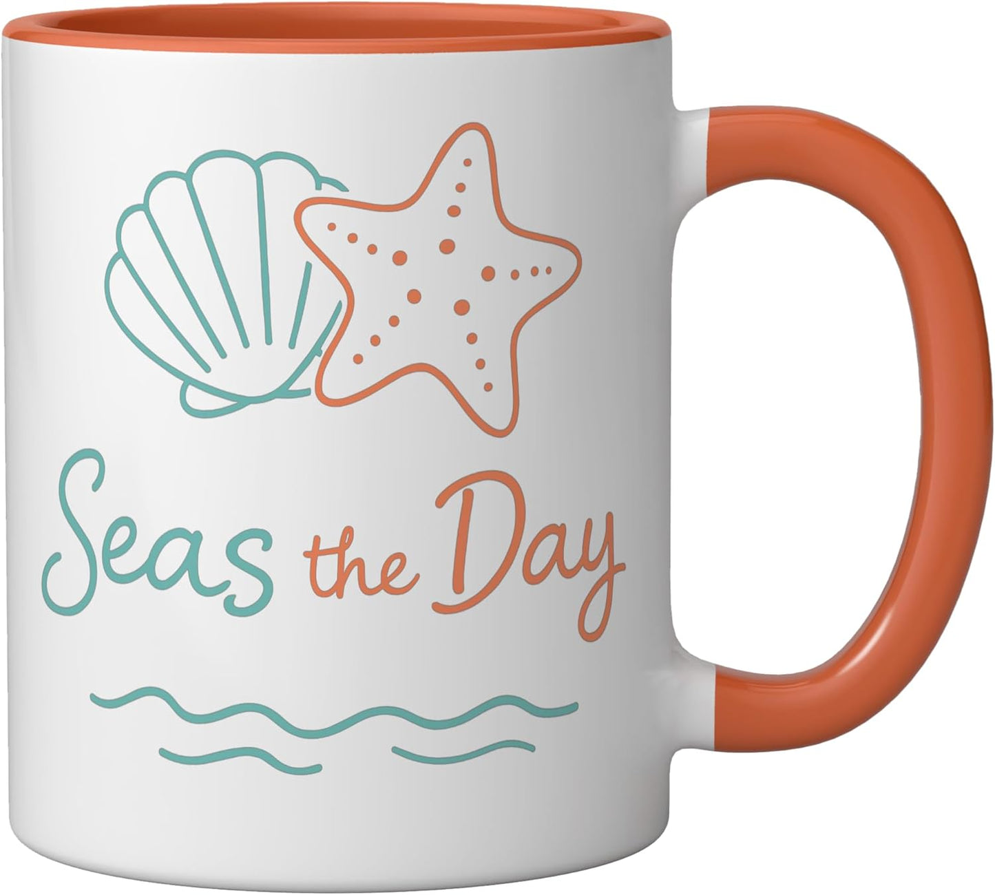 Taza cerámica Seas The Day naranja/blanca