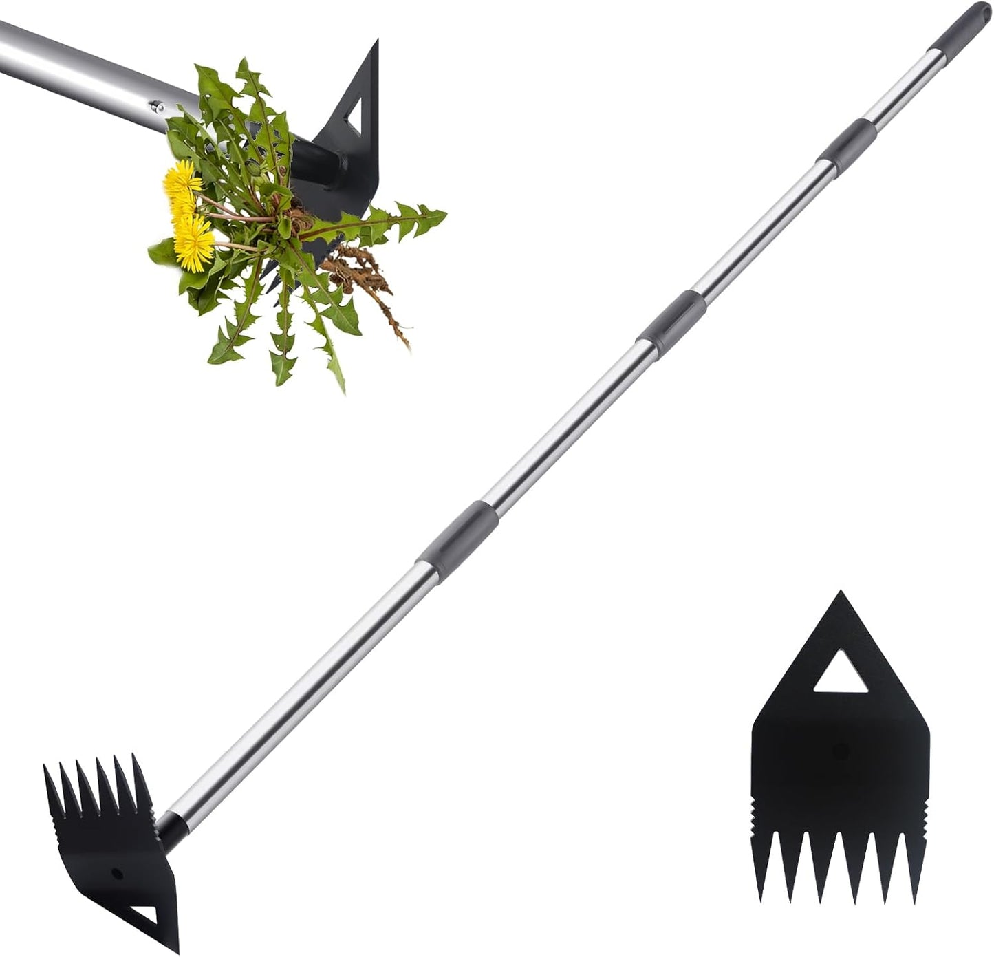 Extractor malezas mango largo rastrillo jardín 60pulg