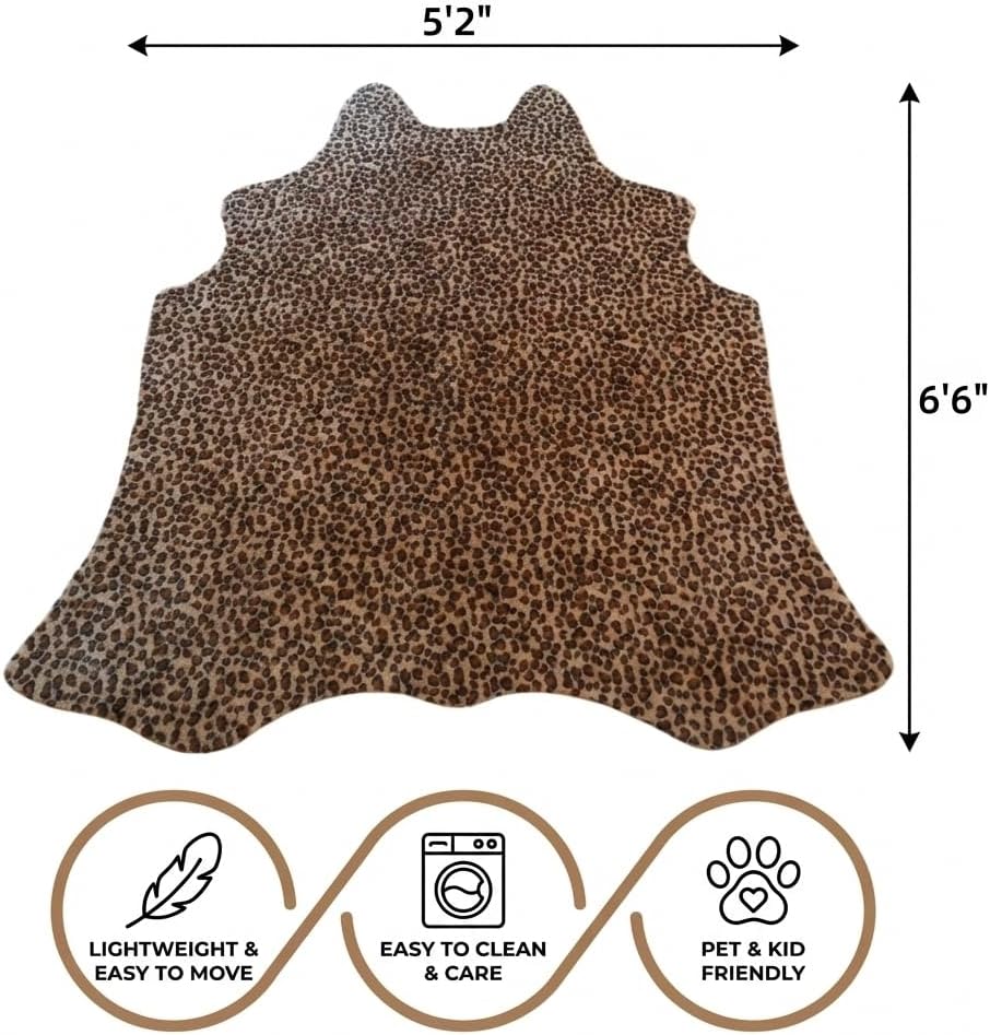 Alfombra sintética estampado leopardo 5.2x6.6pies
