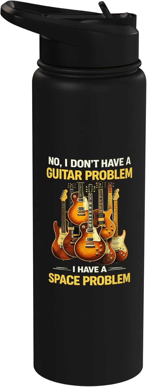 Botella de agua aislada acero inoxidable guitarra eléctrica