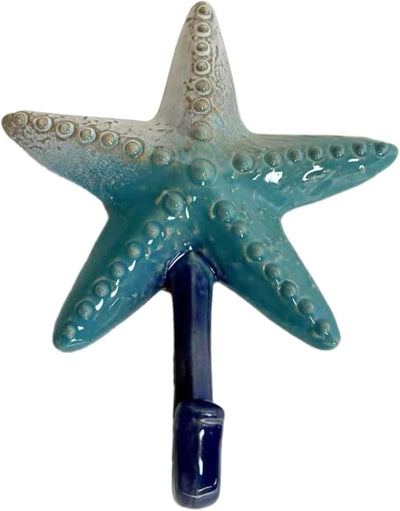 Gancho pared cerámica estrella mar para baño cocina