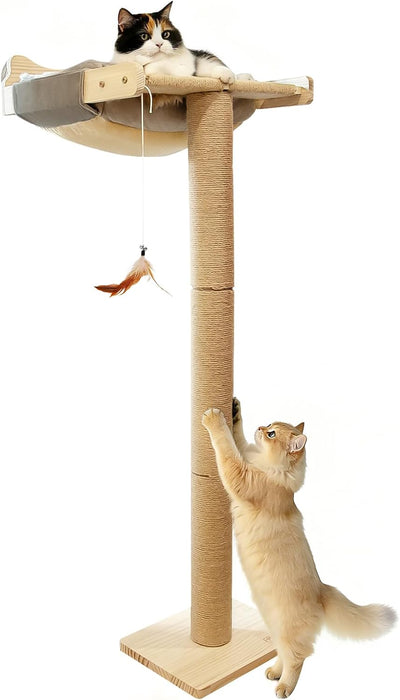 Percha gato poste rascador 46pulg ventosa gris