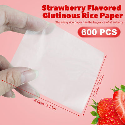 Papel de arroz glutinoso comestible 2.36 x 3.15 pulgadas 600 piezas