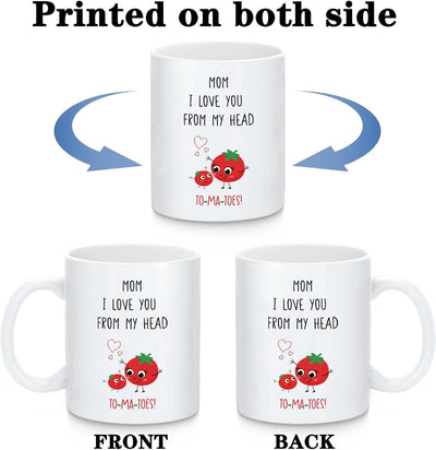 Taza de café con texto I Love You Mom para el Día de la Madre