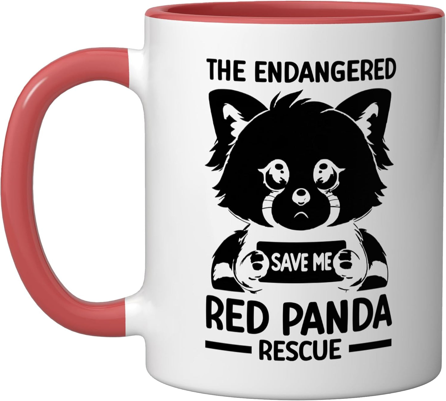 Taza Cerámica Red Panda Derechos Animales Rojo Blanco