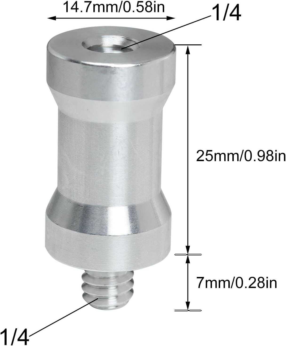 Adaptador Hotshoe 1/4pulg macho 2 Pzas para soporte luz estudio