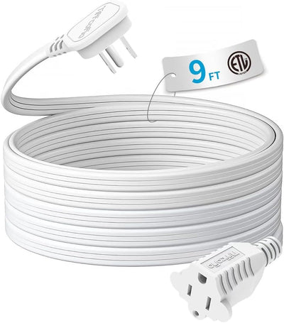 Cable extensión plano 9ft 3 clavijas con tierra 16AWG ETL