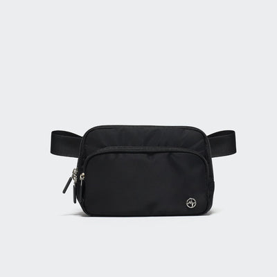 Riñonera cruzada nailon 6 bolsillos ajustable viaje Negro