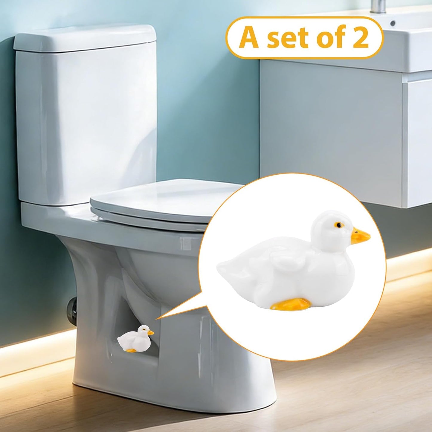 2 Fundas Decorativas Inodoro Pato Cerámica Baño