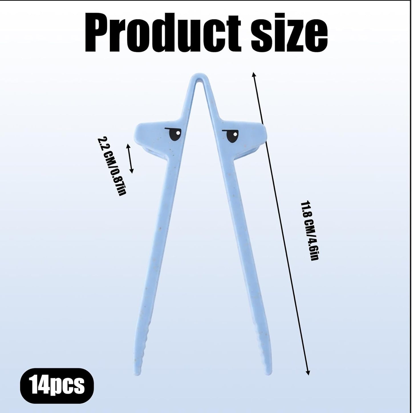 Pack de 14 palillos para snacks de trigo reutilizables con 7 diseños y colores sólidos