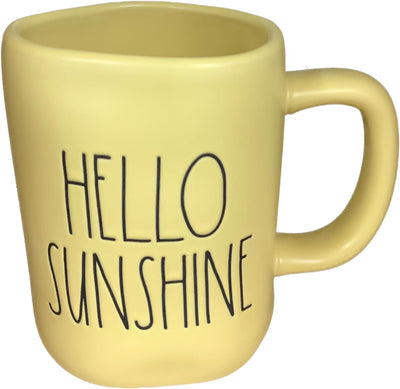 Taza de café Rae Dunn Hello Sunshine color amarillo suave
