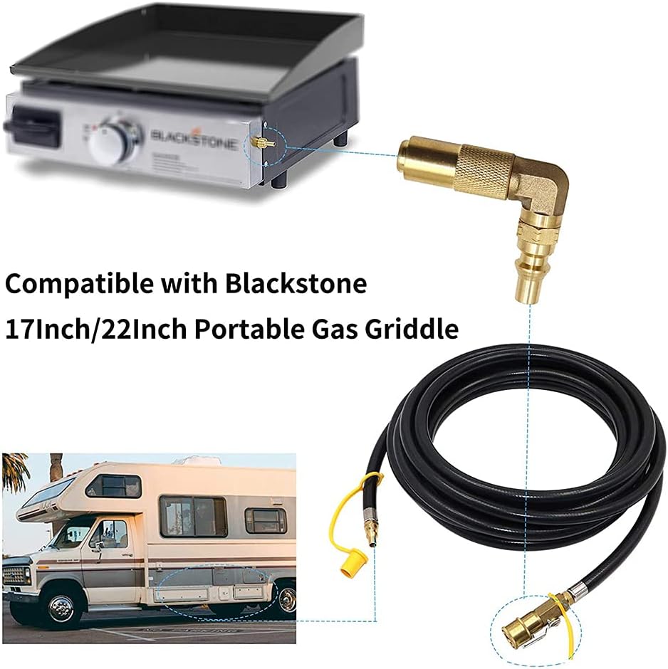 Adaptador codo 1/4pulg para parrilla Blackstone 17-22pulg