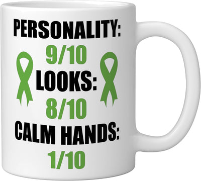 Taza cerámica esencial para temblores blancas