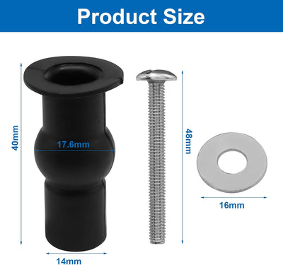 Tornillos bisagras inodoro set 2 acero inox goma 0.55-0.63pulg