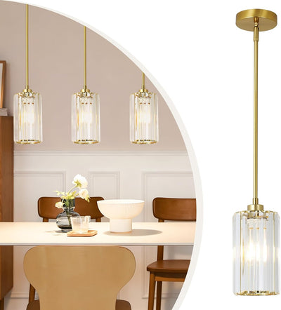 3 Pzas Lámpara Colgante Candelabro Cristal Vintage