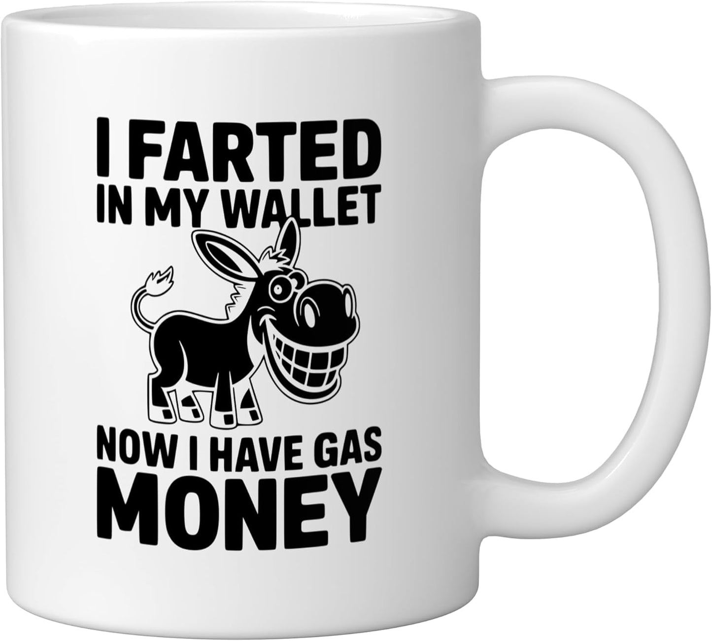 Taza de cerámica divertida con mensaje humorístico blanco