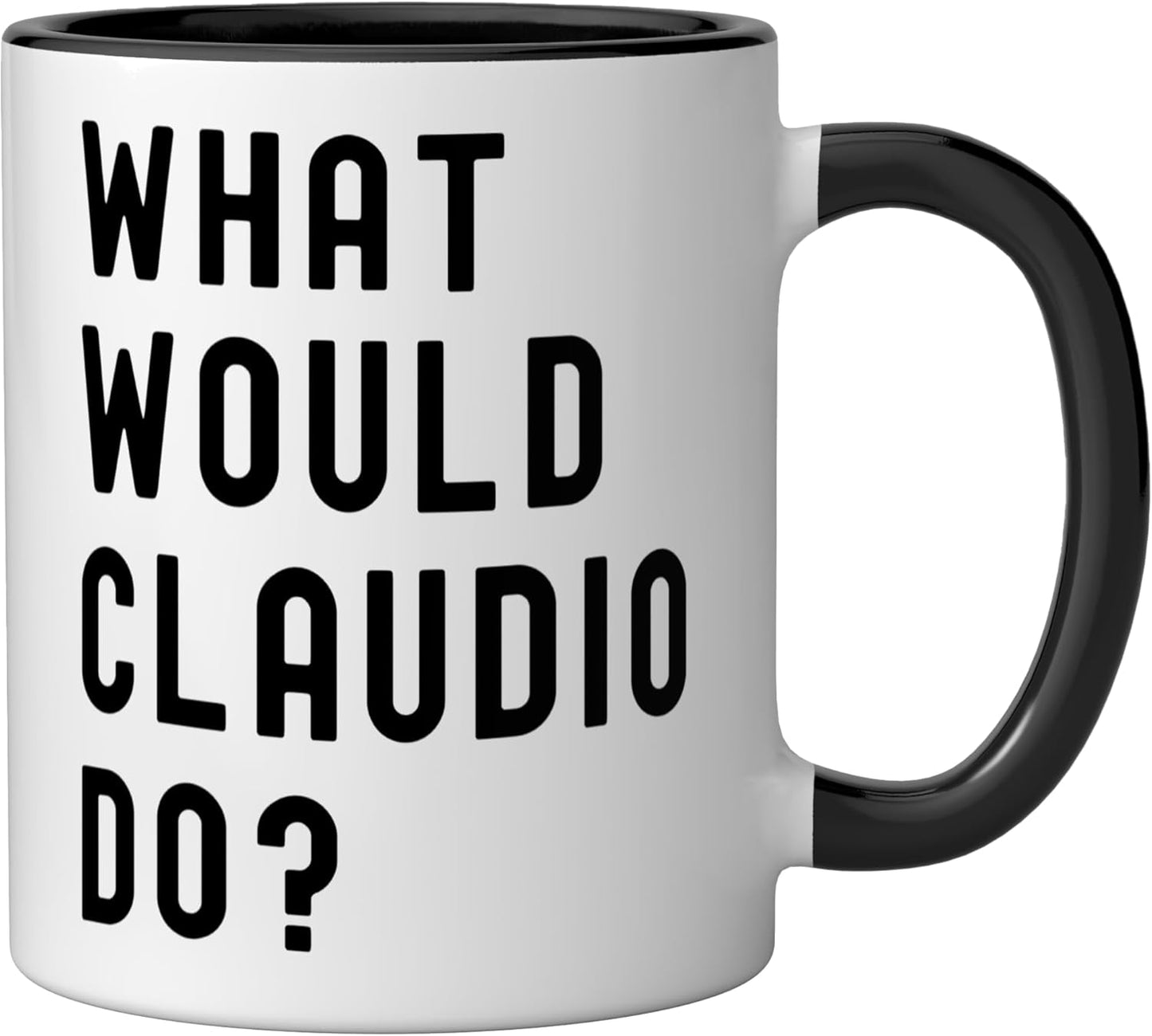 Taza de cerámica What Would Claudio Do Negro/Blanco