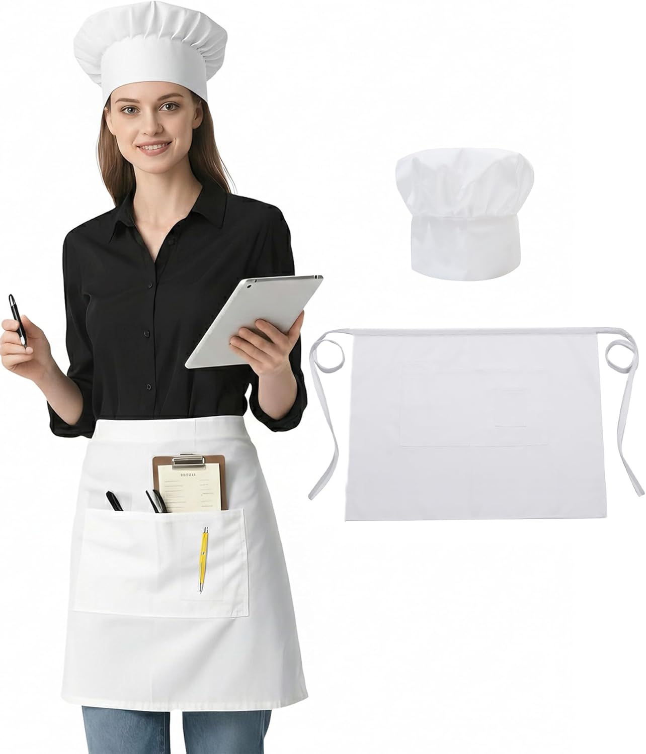 Delantal unisex Xeoxarel con 4 bolsillos para chef