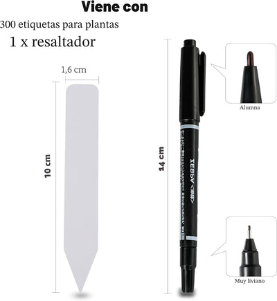 Etiquetas plástico 4pulg para plantas semillero jardín