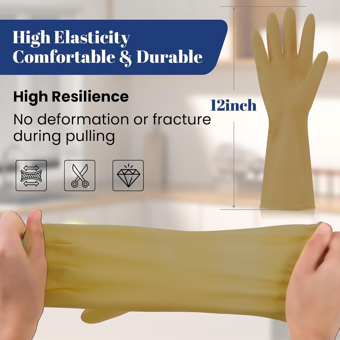 Guantes cocina reutilizables antideslizantes 3 pares M
