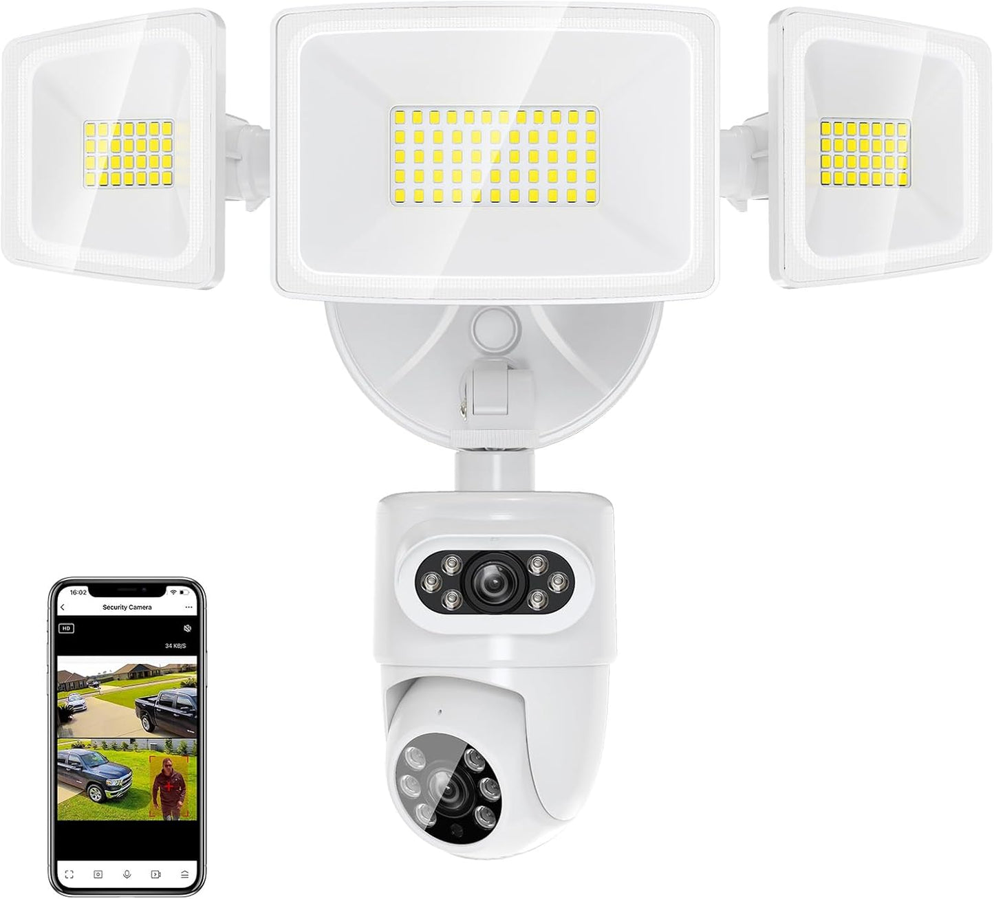 Luz de seguridad con cámara 4MP 5500LM 360° Alexa