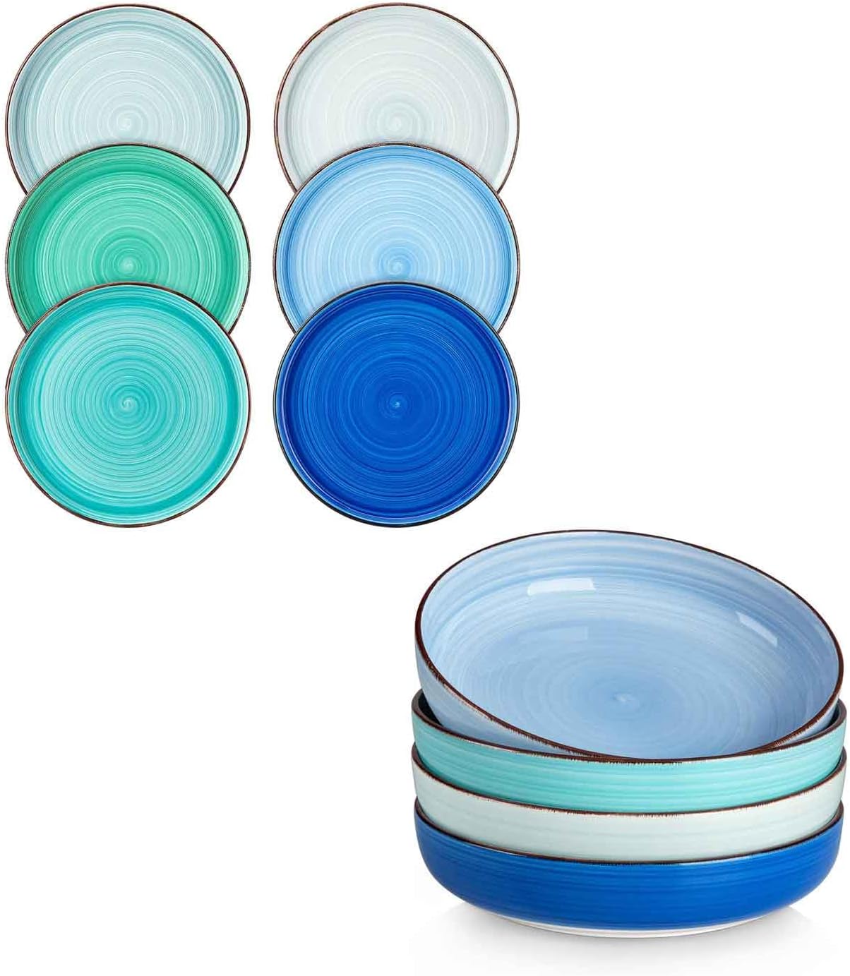 Set 4 Platos Ensalada 8.5pulg Cuencos Pasta 46oz