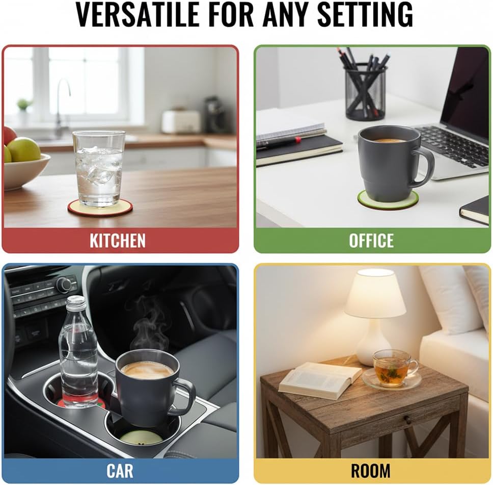 4 Posavasos Serie Fruit 2.75pulg Antideslizantes Coche