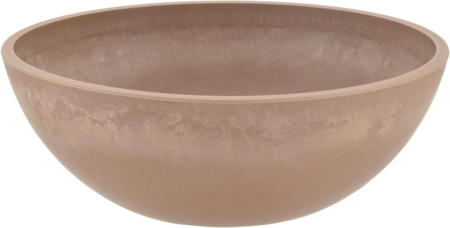 Cuenco centro mesa maceta hadas 12pulg color gris pardo