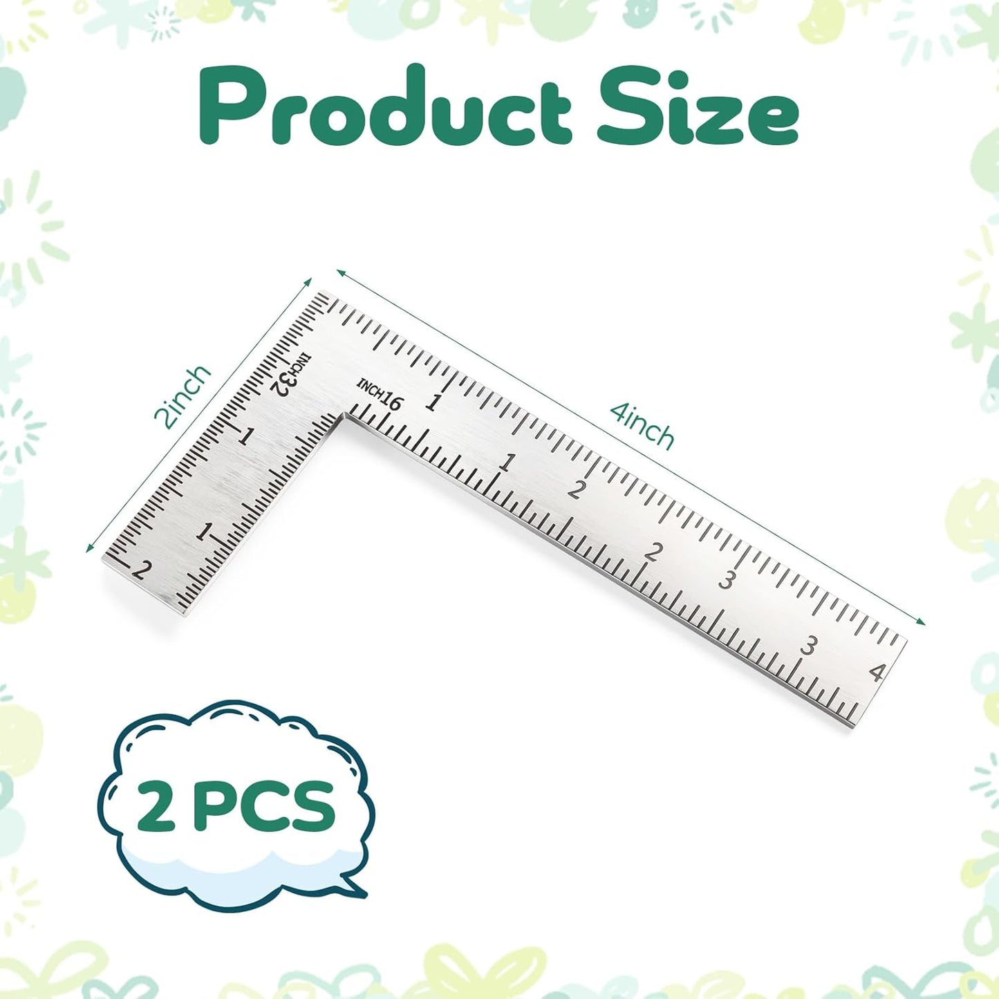 Regla en L acero inox 2x4pulg herramienta medir