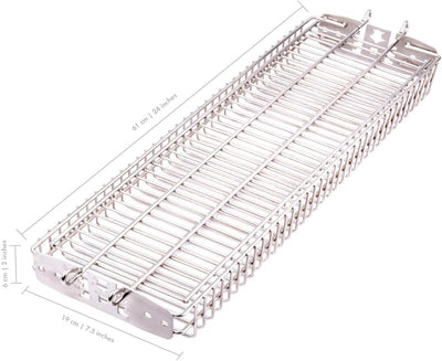 Cesta parrilla acero inox doble tamaño para pescado filete verduras