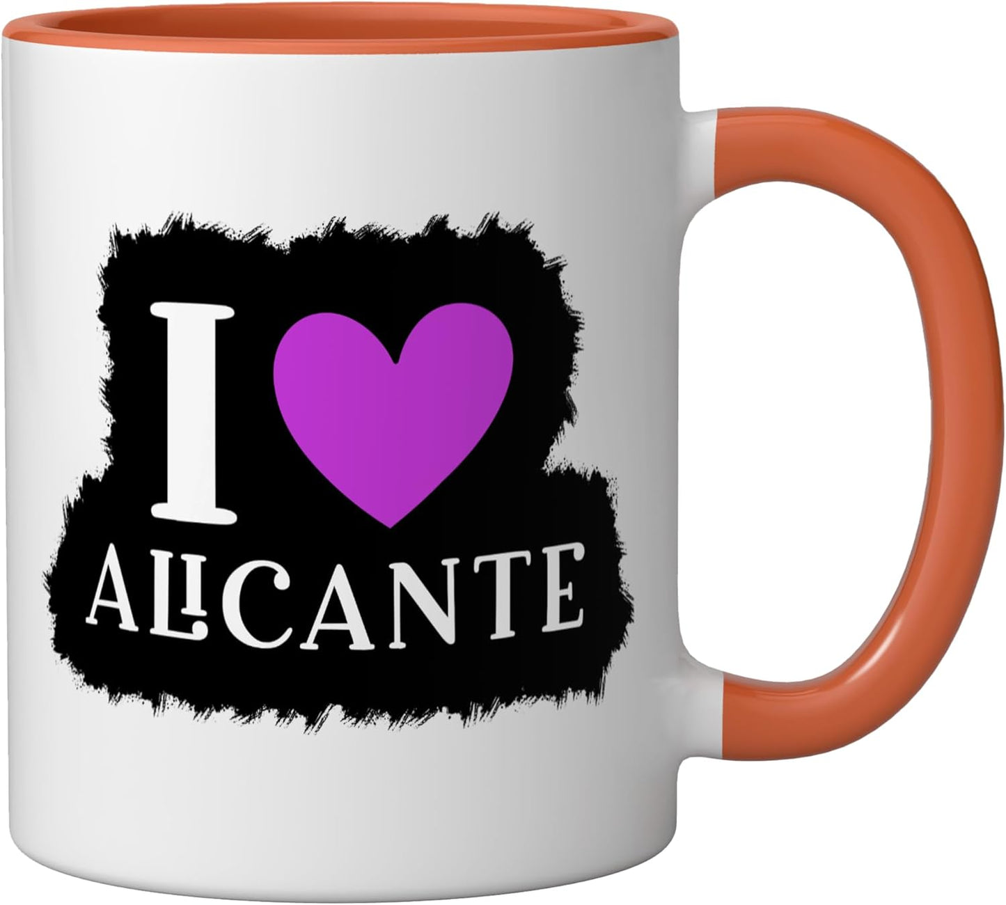 Taza Cerámica Alicante España Naranja/Blanco