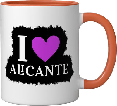 Taza Cerámica Alicante España Naranja/Blanco