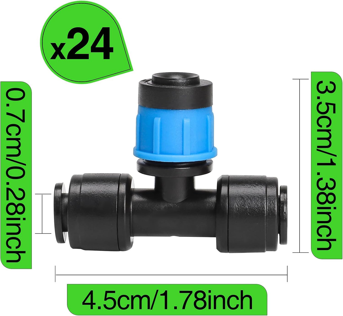 24 Goteros Ajustables 1/4pulg 360grados Sistema Riego Goteo